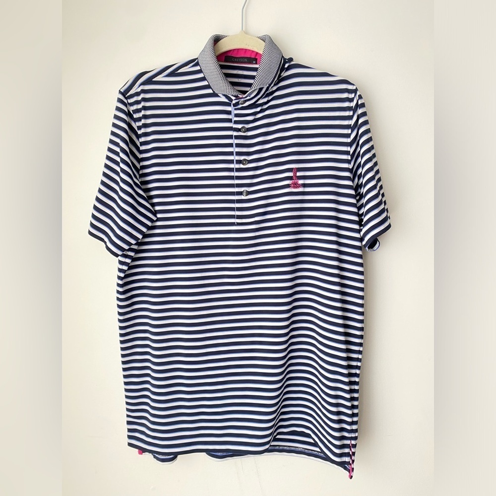 Greyson Shirt Men’s Medium Golf Polo Tee Striped